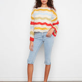 3/4 Sleeve Crochet Top - Charlie B - 690178750175 - Sugar River Shoppe - 