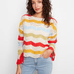 3/4 Sleeve Crochet Top - Charlie B - 690178750175 - Sugar River Shoppe - 