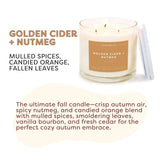 GoldenCider + Nutmeg - 3 Wick Clear Glass Tumbler Soy Candle