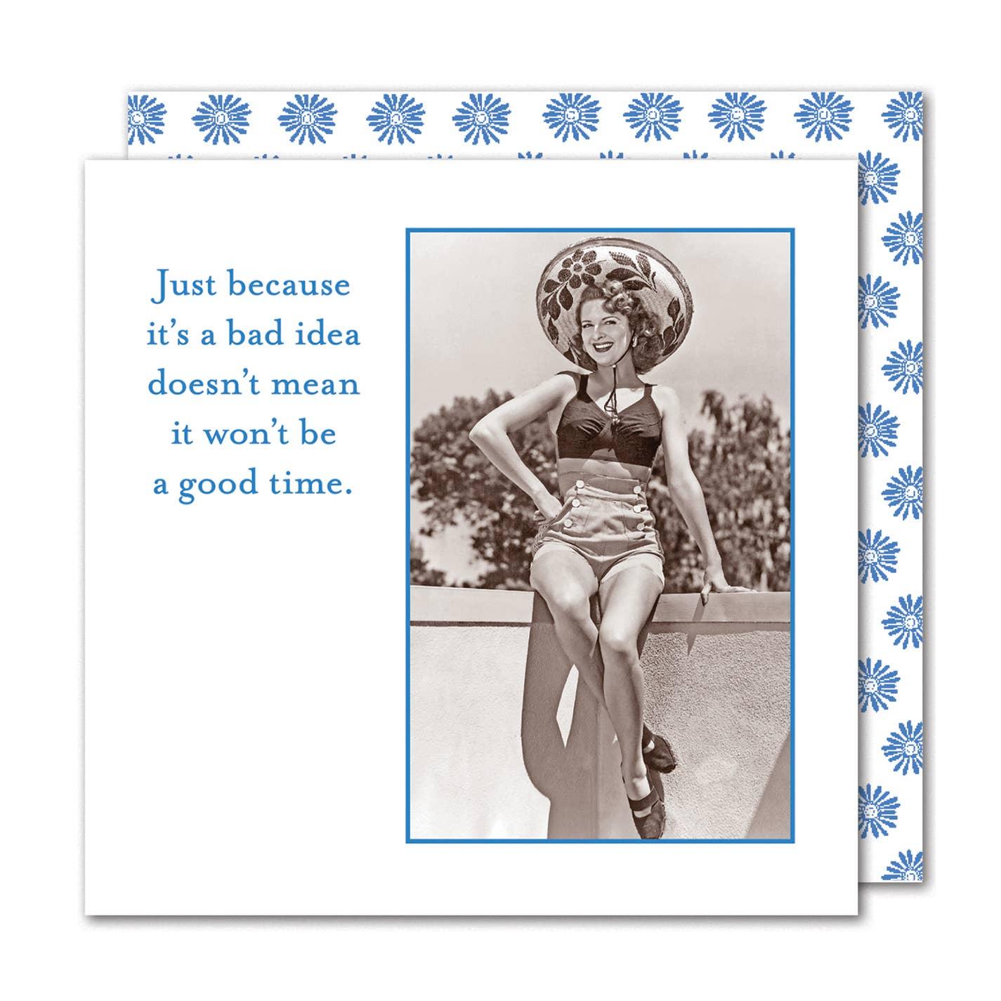 Bad Idea, Good Time Beverage Napkin - Sugar River Shoppe