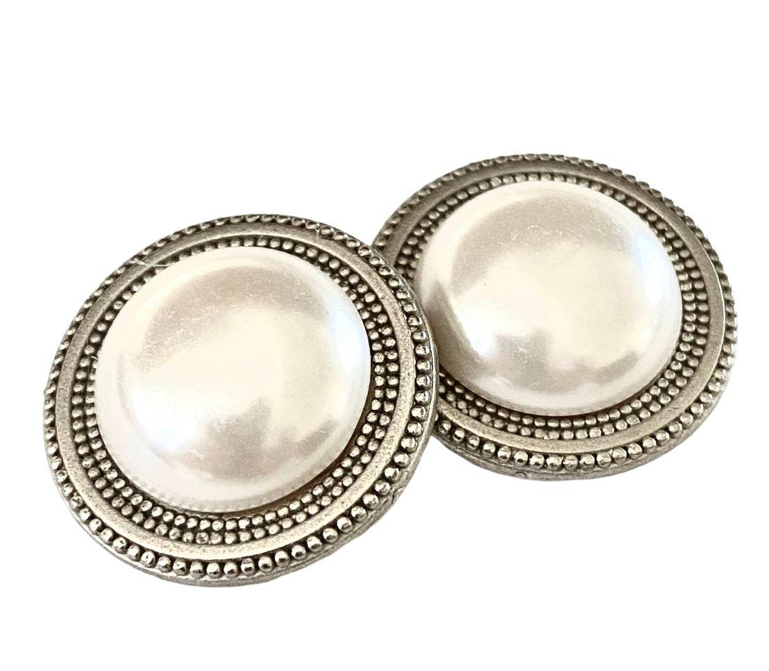 Pearl Low Dome White Magnet Button Pin Set - Sugar River Shoppe