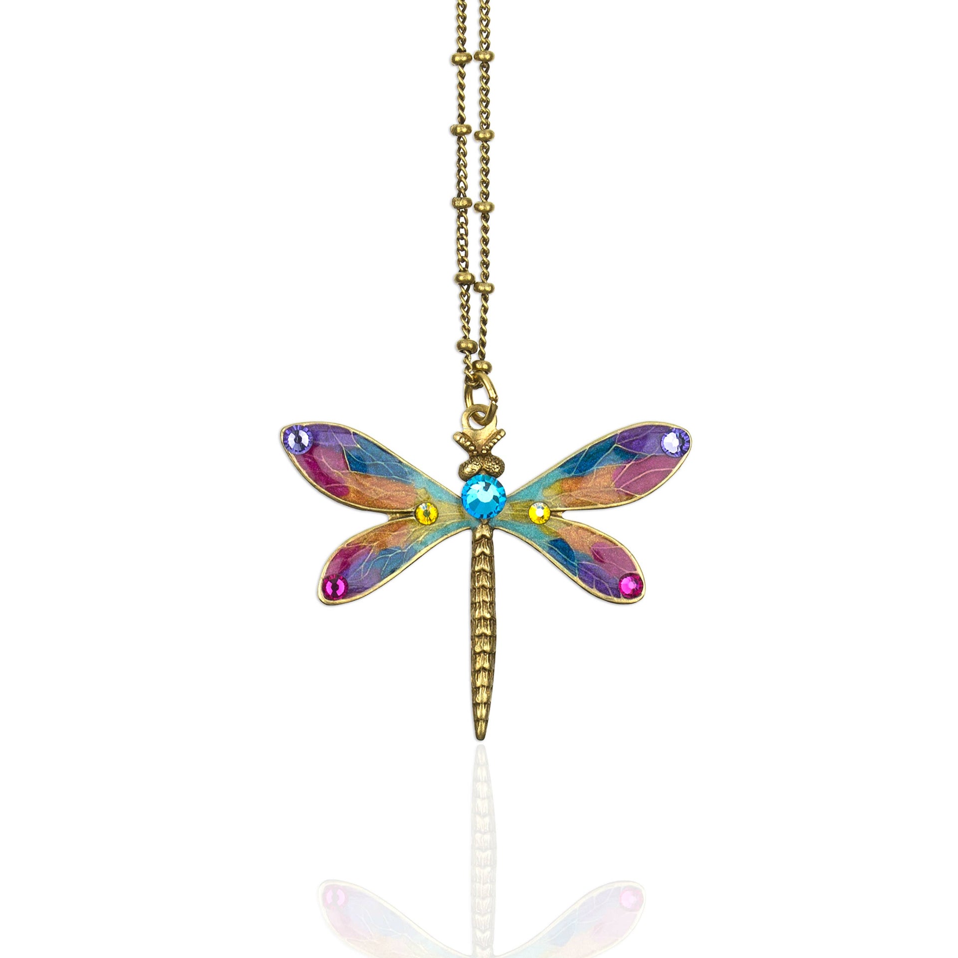 Iridiana  Crystal Dragonfly Necklace