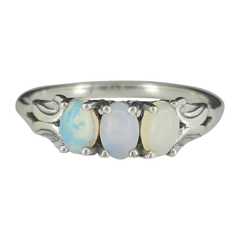 Opal Sterling Silver Ring: 9