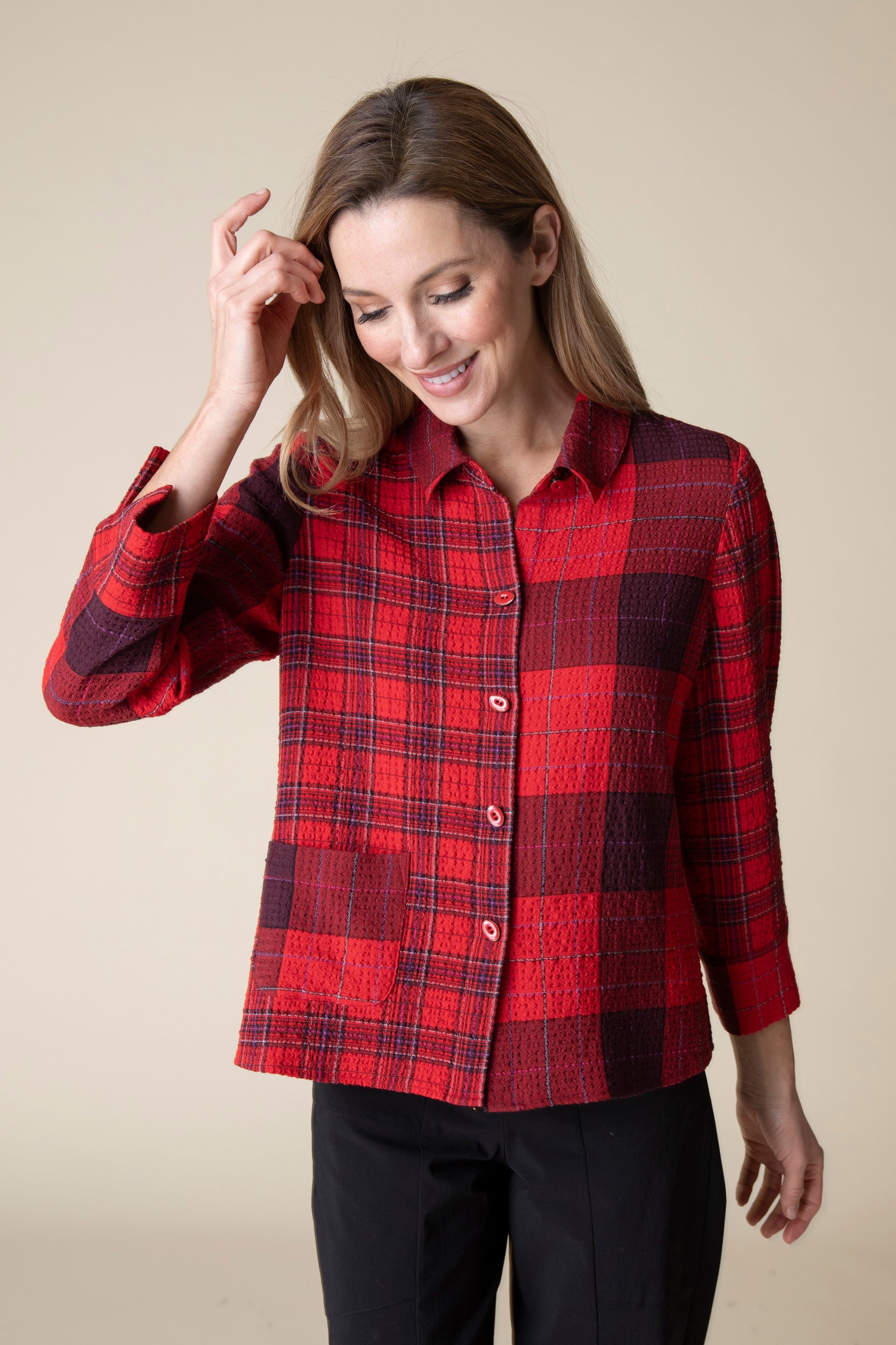 Gone Girl Plaid Mixed Shirt