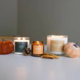 GoldenCider + Nutmeg - 3 Wick Clear Glass Tumbler Soy Candle