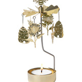 Rotary Candleholder, Bee Mine, Gold