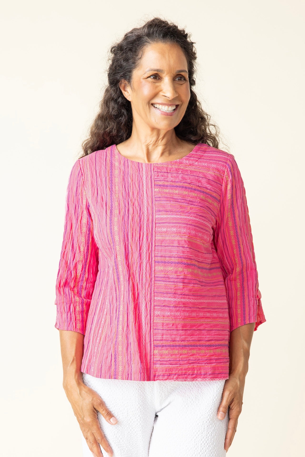 Baja Weave Button Back Pullover