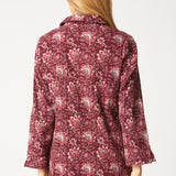 Floral Block Print Shaped Shirt