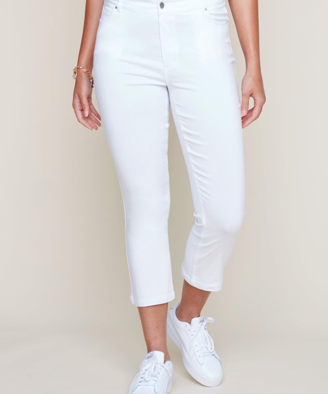 5 - Pocket Cropped Boot Leg Pant - White - Renuar - 827118493018 - Sugar River Shoppe - 