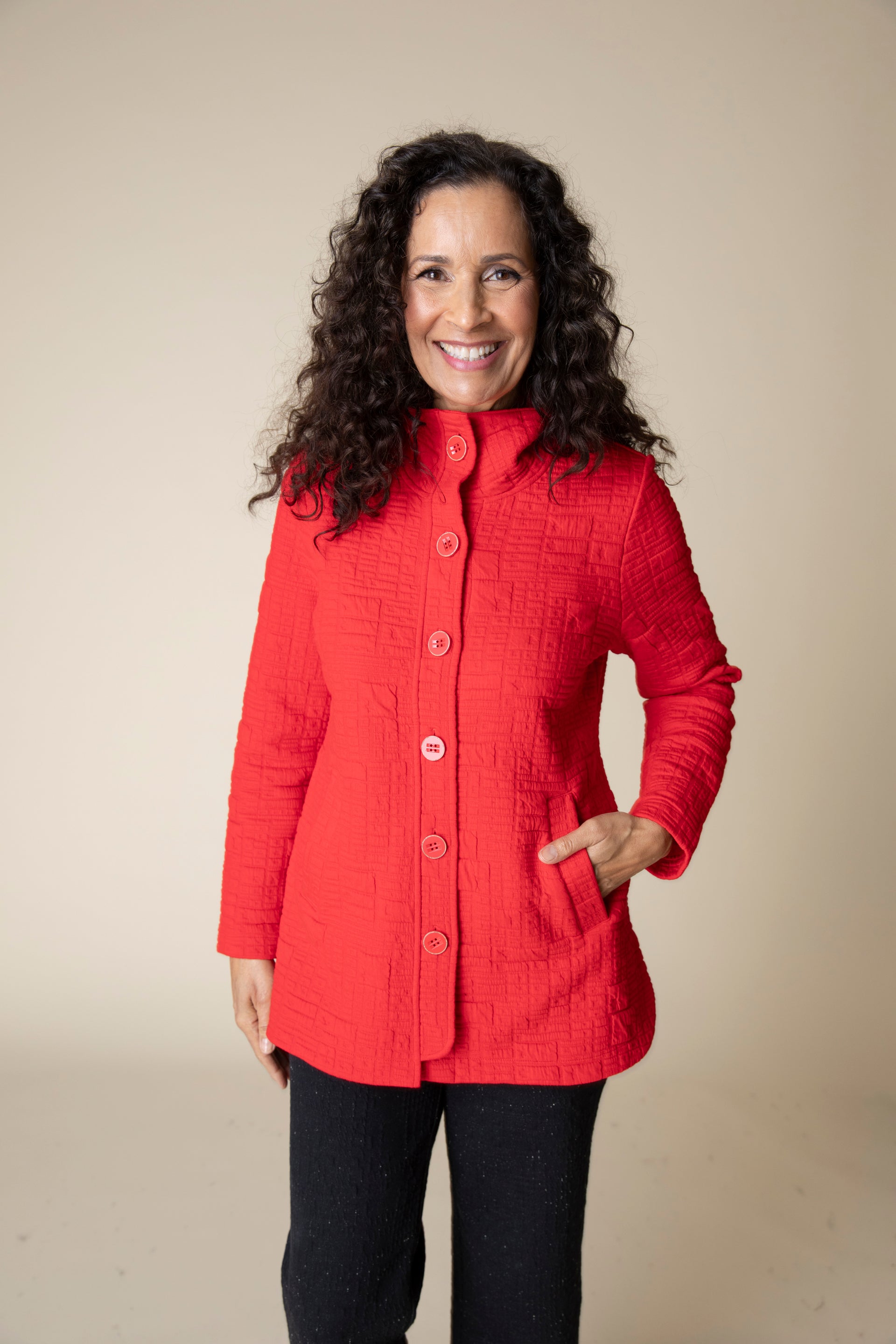 Box Quilt Shirttail Jacket