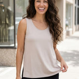 Core Travel Knit Solid Easy Tank - Dove