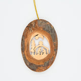 Nativity Bark Oval Ornament