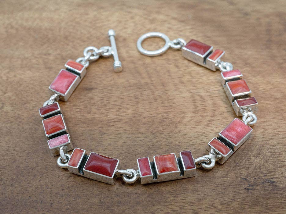 Mosaic Links Bracelet - Sangria