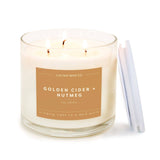 GoldenCider + Nutmeg - 3 Wick Clear Glass Tumbler Soy Candle