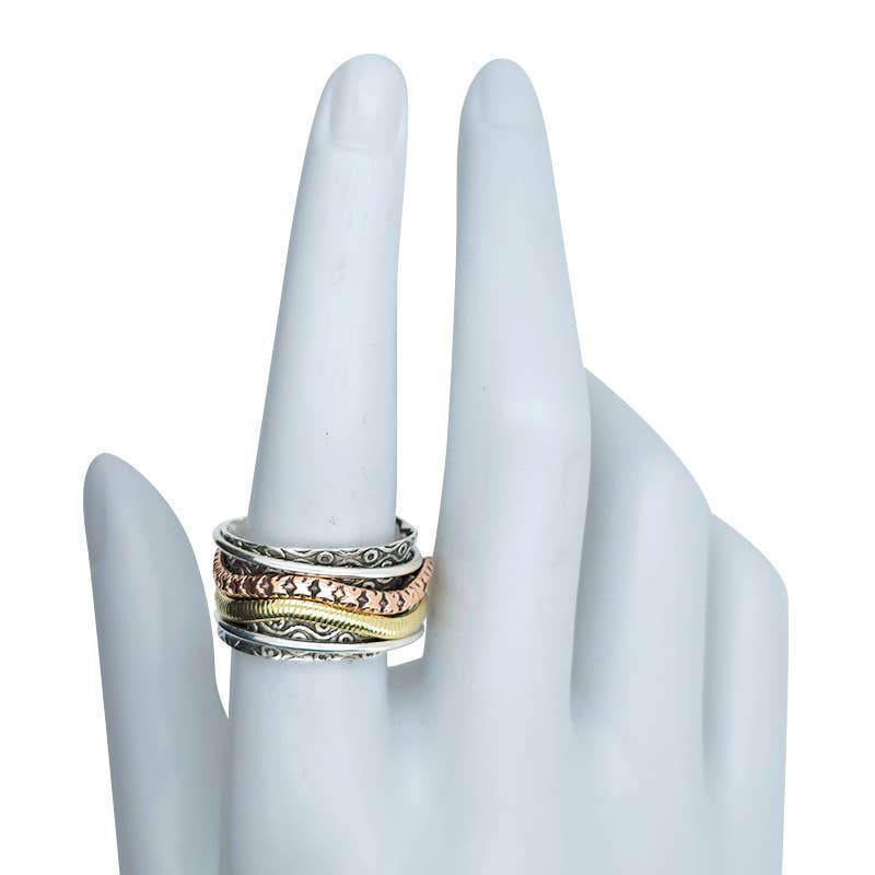 Silver, Brass And Copper Spinner Ring - Sugar River Shoppe