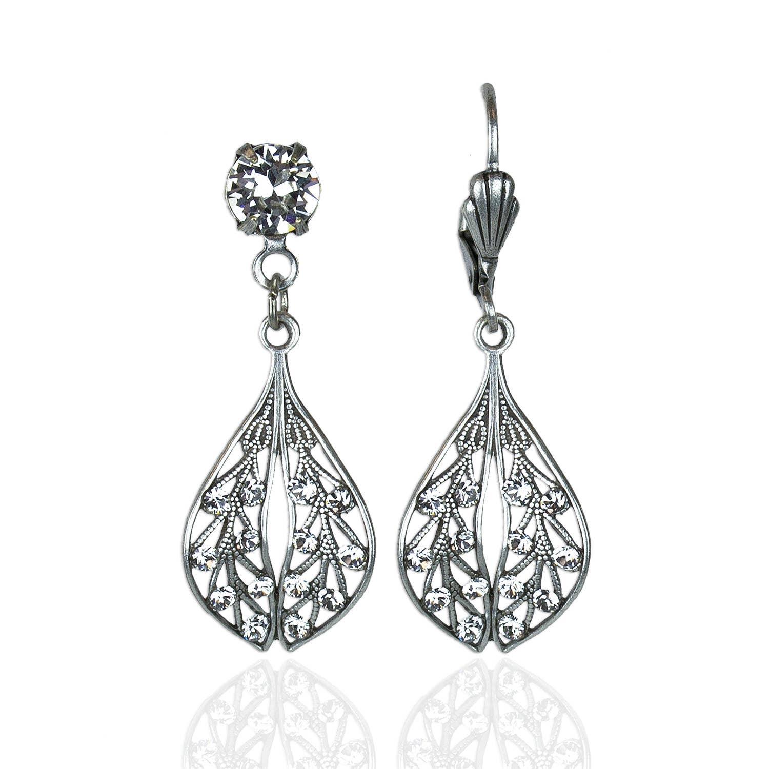 Harper Crystal Earrings: Leverback - Sugar River Shoppe