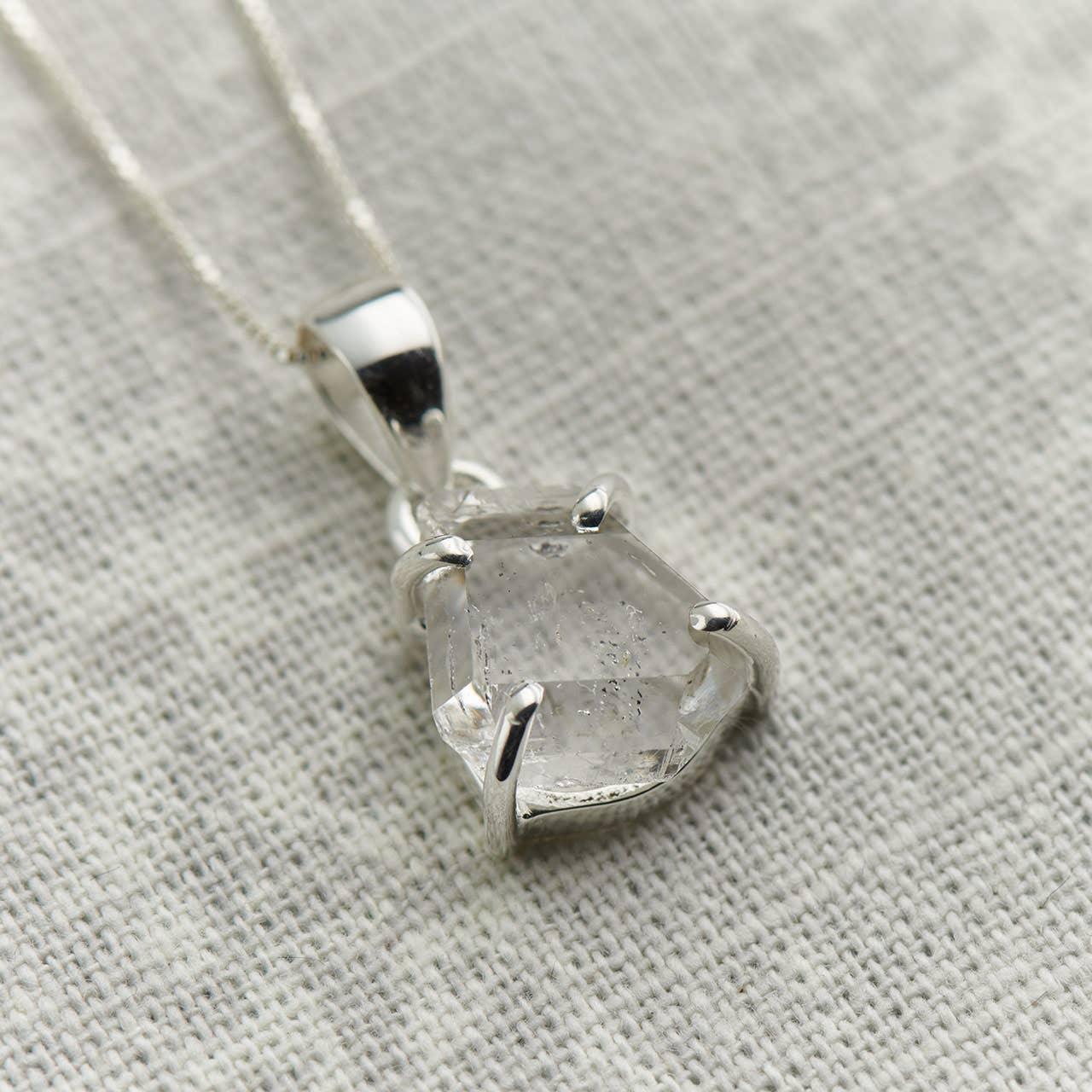 Herkimer Diamond Pendant Sterling Silver - Sugar River Shoppe