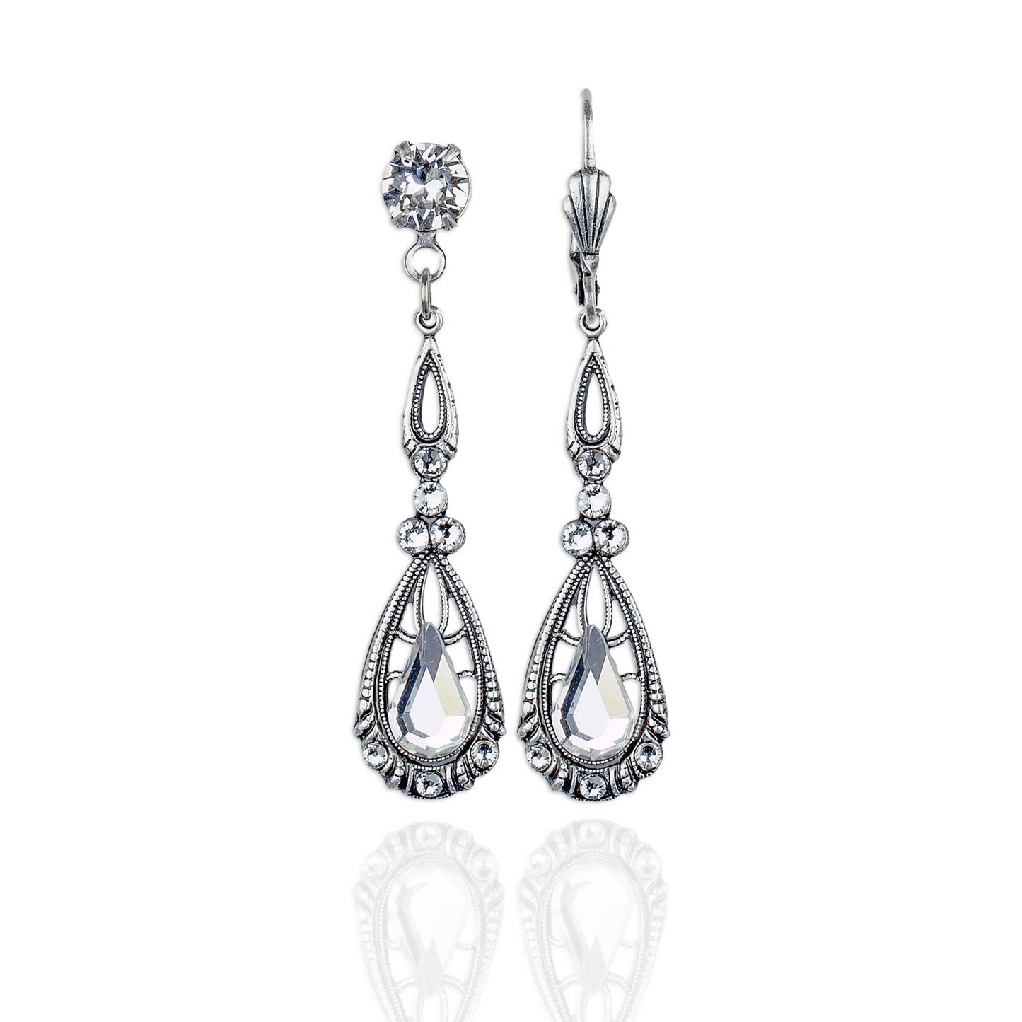 Solenne Crystal Precious Earrings: Leverback - Sugar River Shoppe