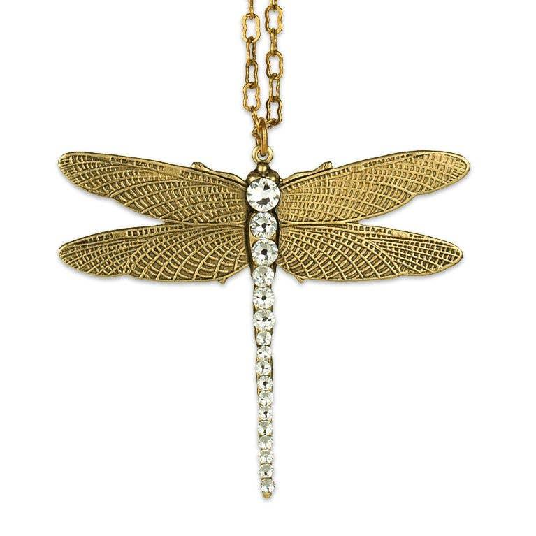 Mina Crystal Dragonfly Necklace - Sugar River Shoppe