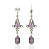 Lavender Glass Stone Drop Earrings: Leverback