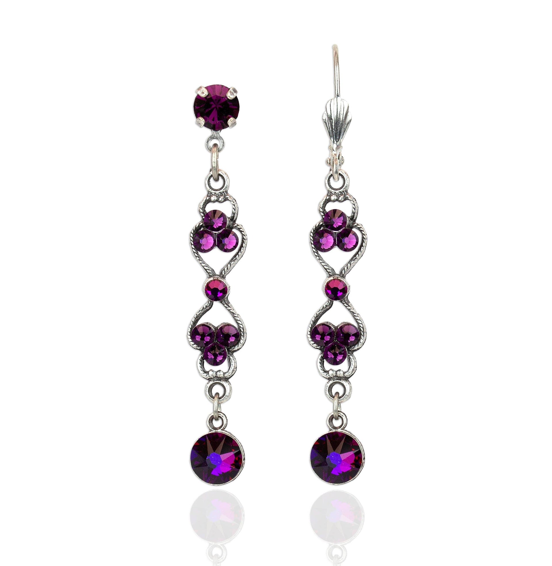 Divine Radiance Volcano Crystal Earrings: Leverback - Sugar River Shoppe