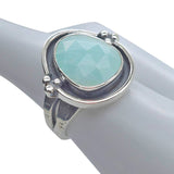 Faceted Amazonite Sterling Silver Ring