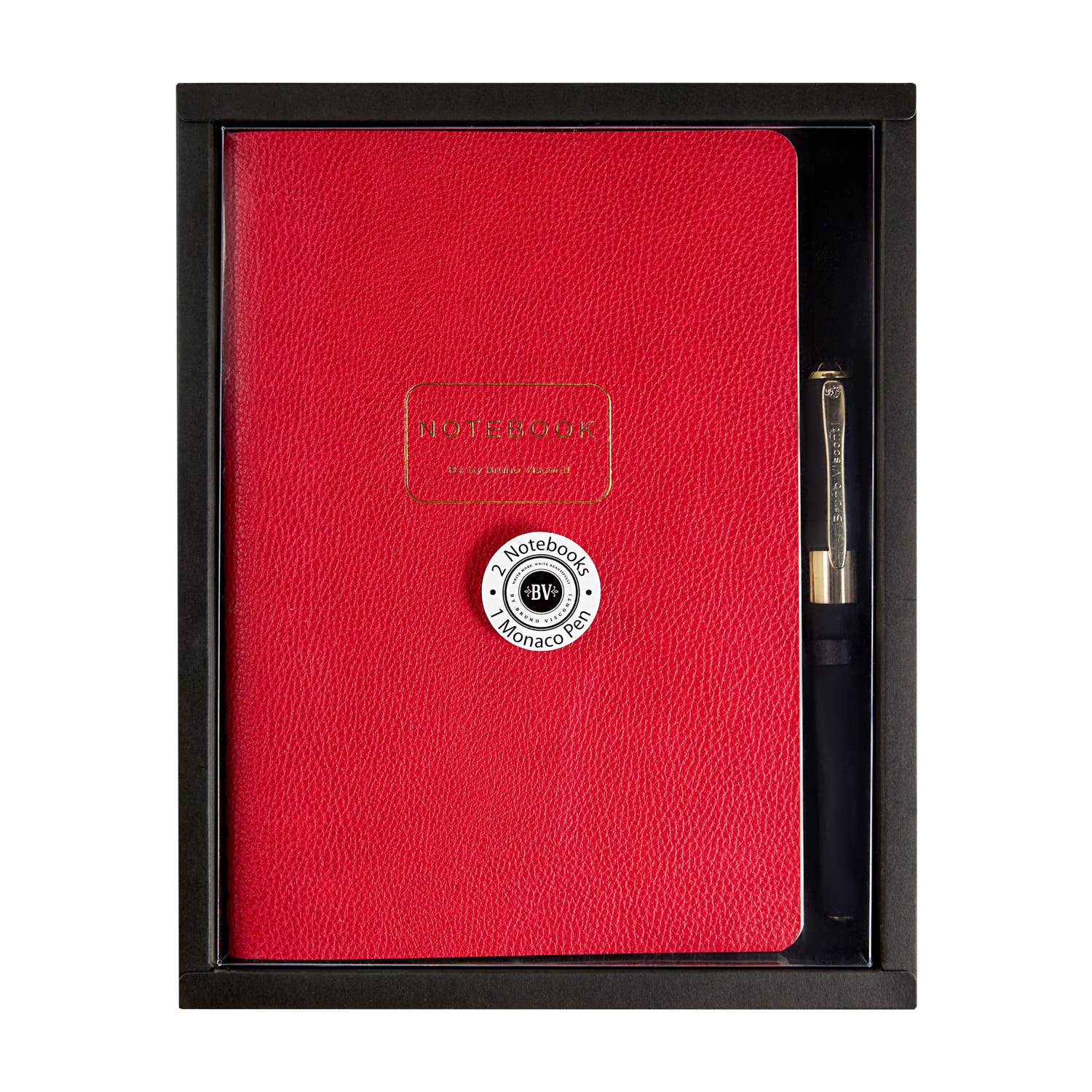 Executive Gift Set of 3 -Red Monaco and 2, Red A5 Notebooks