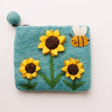Felt Purse, Bee and Flowers