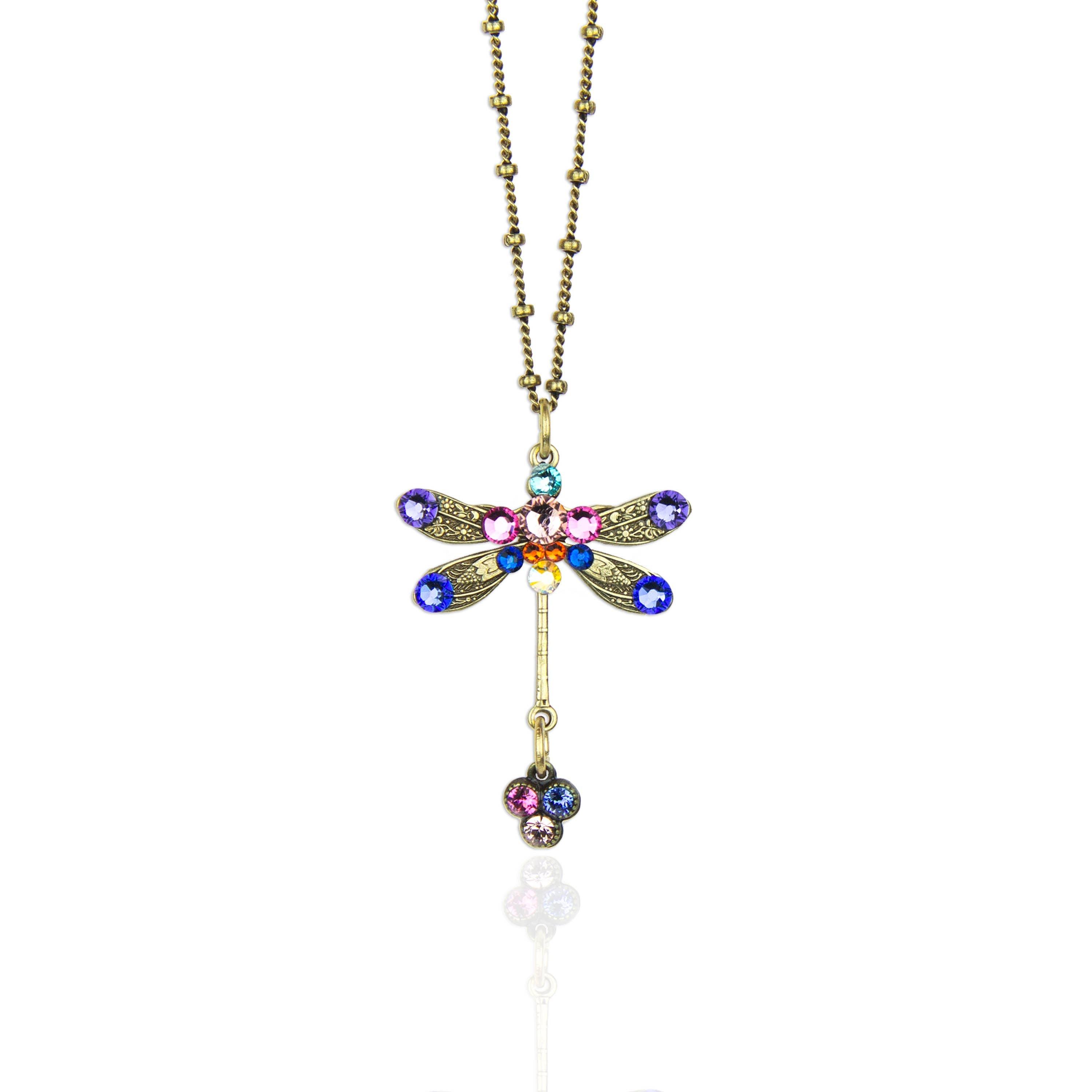 Larissa Crystal Dragonfly Necklace - Sugar River Shoppe