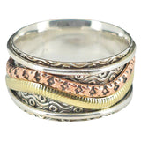 Silver, Brass And Copper Spinner Ring - Sugar River Shoppe