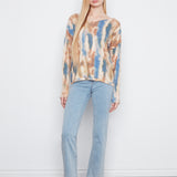 Printed Long Sleeve V-Neck Top