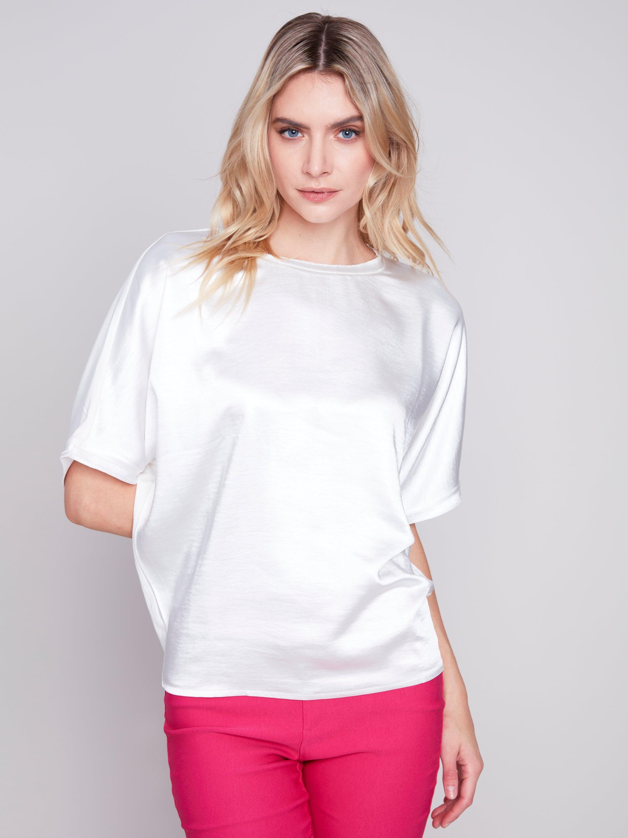 Loose Satin Jersey Combo Top - Sugar River Shoppe