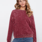 Long Sleeve Top With Flower Appliqué
