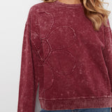 Long Sleeve Top With Flower Appliqué