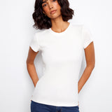 Tencel Rib Crew Neck T-Shirt