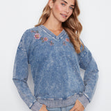 Cold Dye Terry V-Neck Top