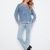 Cold Dye Terry V-Neck Top