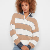 Striped Half-Zip Sweater