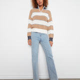 Striped Half-Zip Sweater