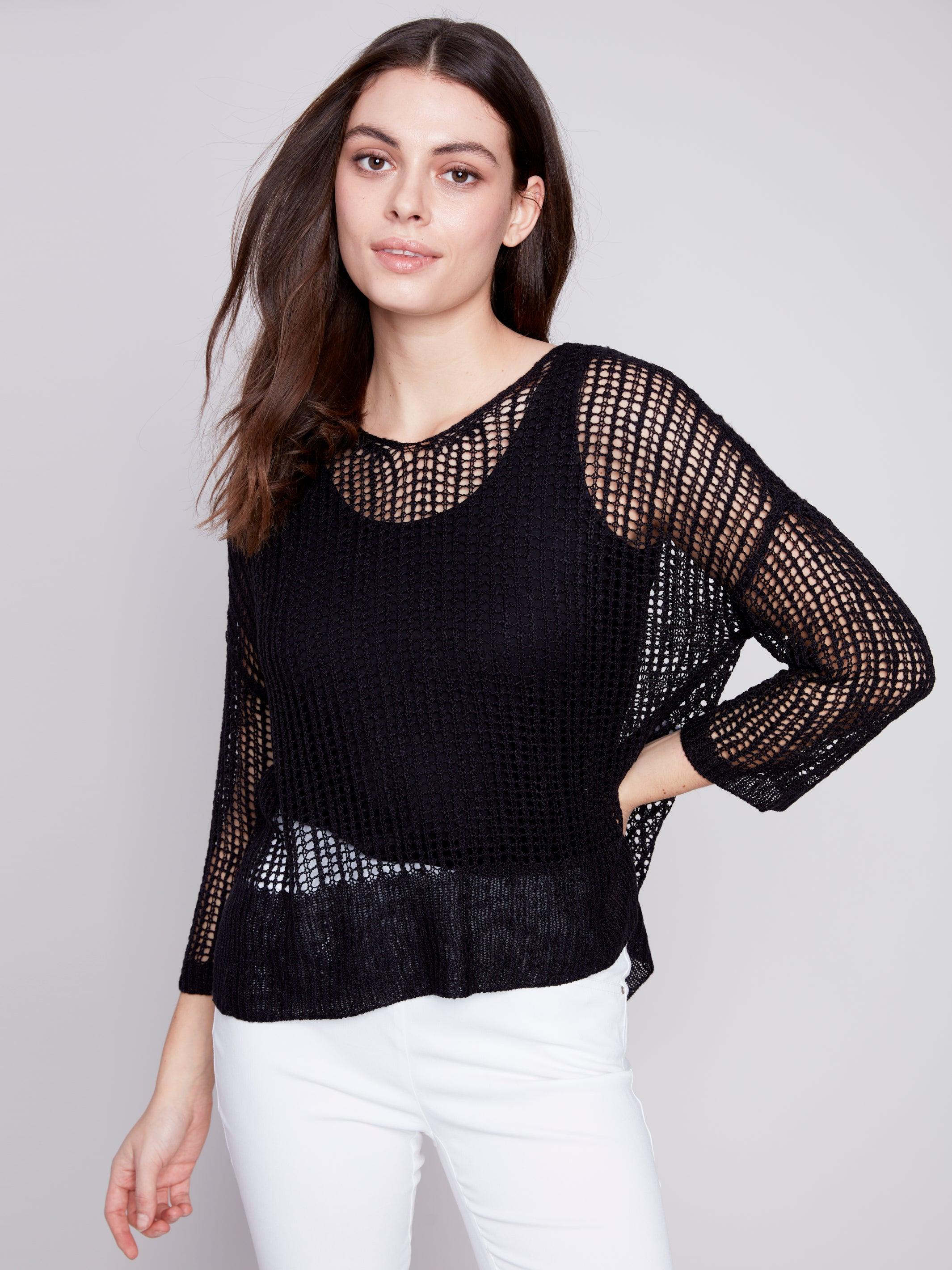 Fishnet Crochet Sweater - Sugar River Shoppe