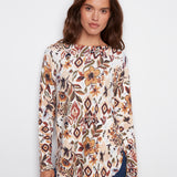 Printed Long Sleeves Boat Neck With Pockets