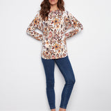 Printed Long Sleeves Boat Neck With Pockets