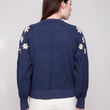 Crew Neck Sweater with Embroidery Details