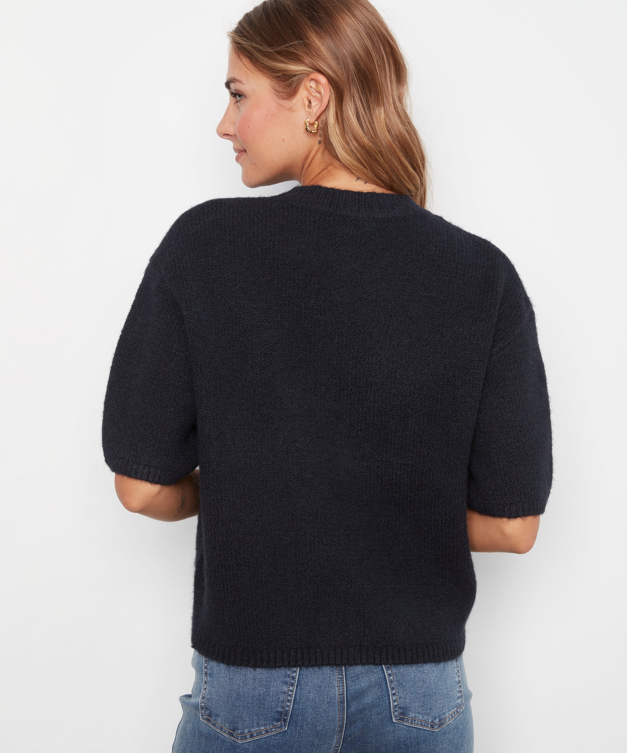 Balloon Elbow Sleeve Knit Sweater