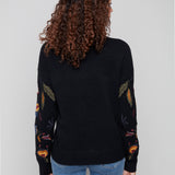 All Over Embroidered Mock Neck Sweater
