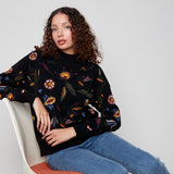 All Over Embroidered Mock Neck Sweater