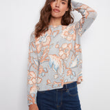 Printed Long Sleeved Crew Neck Sweater