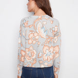 Printed Long Sleeved Crew Neck Sweater