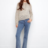 Cotton Crochet Hoodie Sweater