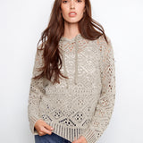 Cotton Crochet Hoodie Sweater